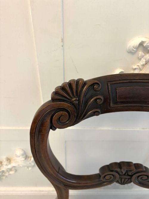ANTIQUE SET OF 10 ENGLISH REGENCY CARVED MAHOGANY DINING CHAIRS - ADDITIONAL PHOTO 8