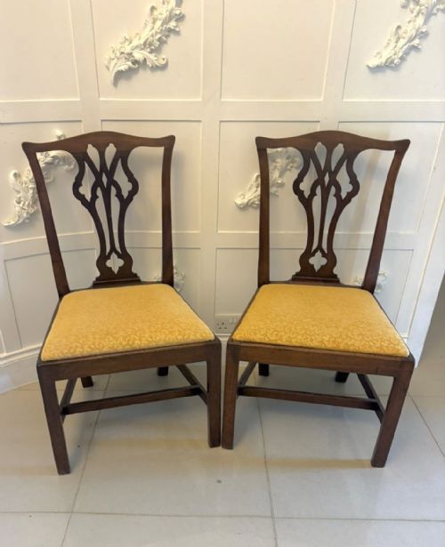 ANTIQUE GEORGIAN MAHOGANY SIDE CHAIRS PAIR ENGLISH
