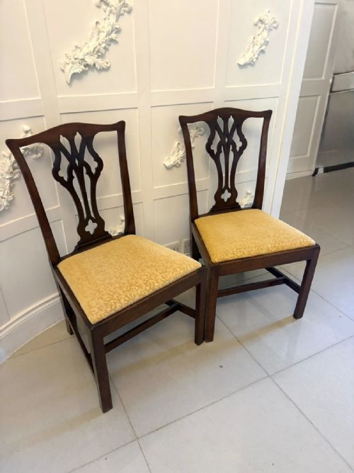 ANTIQUE GEORGIAN MAHOGANY SIDE CHAIRS PAIR ENGLISH - ADDITIONAL PHOTO 11