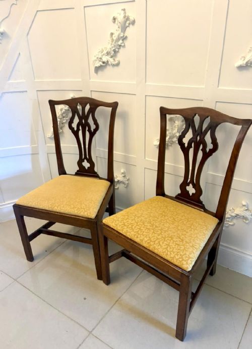 ANTIQUE GEORGIAN MAHOGANY SIDE CHAIRS PAIR ENGLISH - ADDITIONAL PHOTO 12
