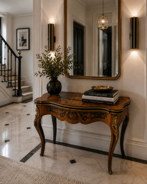 ANTIQUE FRENCH KINGWOOD MARQUETRY CARD TABLE CONSOLE TABLE ORMOLU MOUNTED LOUIS XV STYLE - ADDITIONAL PHOTO 1