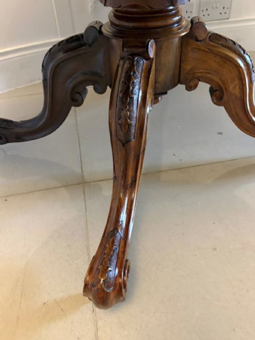ANTIQUE VICTORIAN BURR WALNUT OVAL CENTRE DINING TABLE 6 SEATER TILT TOP - ADDITIONAL PHOTO 6