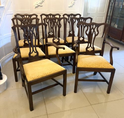ANTIQUE VICTORIAN MAHOGANY DINING CHAIRS SET OF EIGHT 6 SINGLES 2 CARVERS ENGLISH