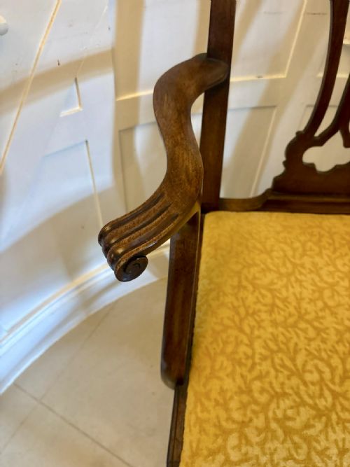ANTIQUE VICTORIAN MAHOGANY DINING CHAIRS SET OF EIGHT 6 SINGLES 2 CARVERS ENGLISH - ADDITIONAL PHOTO 2