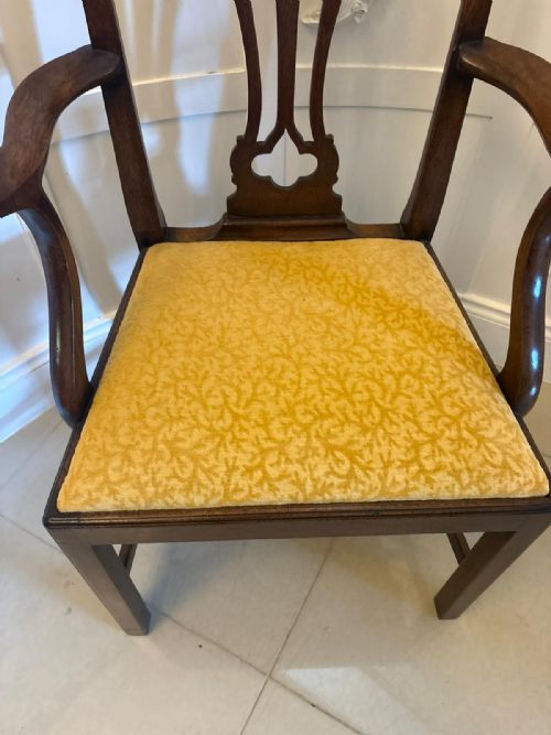 ANTIQUE VICTORIAN MAHOGANY DINING CHAIRS SET OF EIGHT 6 SINGLES 2 CARVERS ENGLISH - ADDITIONAL PHOTO 4