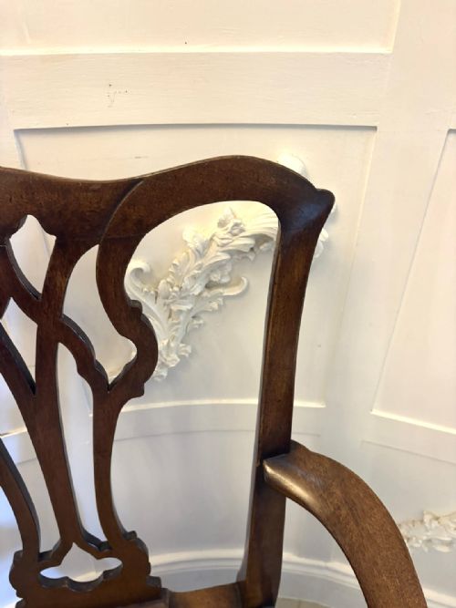 ANTIQUE VICTORIAN MAHOGANY DINING CHAIRS SET OF EIGHT 6 SINGLES 2 CARVERS ENGLISH - ADDITIONAL PHOTO 7