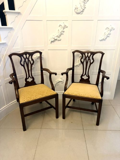 ANTIQUE VICTORIAN MAHOGANY DINING CHAIRS SET OF EIGHT 6 SINGLES 2 CARVERS ENGLISH - ADDITIONAL PHOTO 14