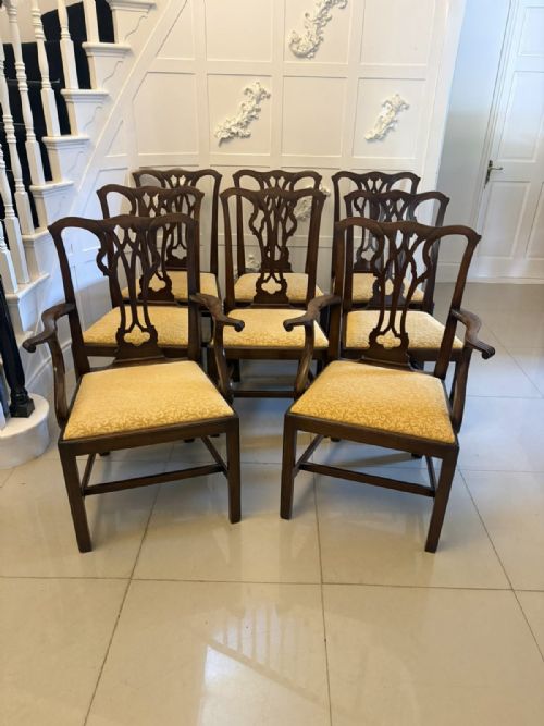ANTIQUE VICTORIAN MAHOGANY DINING CHAIRS SET OF EIGHT 6 SINGLES 2 CARVERS ENGLISH - ADDITIONAL PHOTO 15
