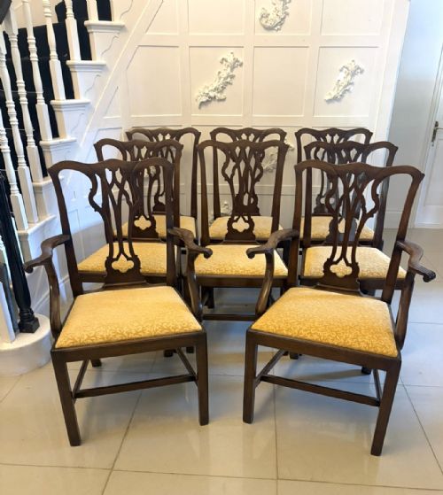 ANTIQUE VICTORIAN MAHOGANY DINING CHAIRS SET OF EIGHT 6 SINGLES 2 CARVERS ENGLISH - ADDITIONAL PHOTO 17