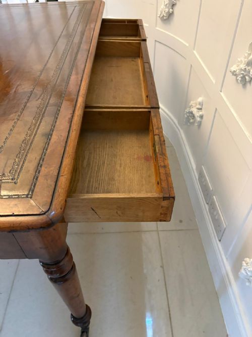fig 3. Antique Georgian Mahogany Partners Library Writing Desk With Leather Slide