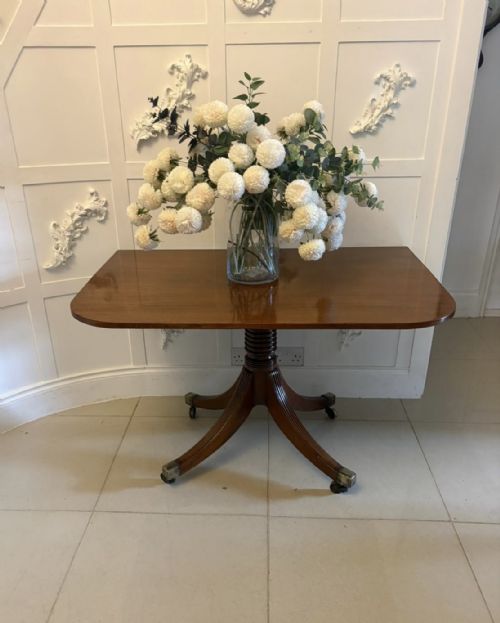 ANTIQUE GEORGIAN FIGURED MAHOGANY 3 PILLAR EXTENDING DINING TABLE CIRCA 1800 12 SEATER - ADDITIONAL PHOTO 5