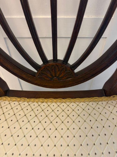 ANTIQUE ENGLISH EDWARDIAN MAPLE CO MAHOGANY SHIELD BACK DINING CHAIRS SET OF 10 - ADDITIONAL PHOTO 8