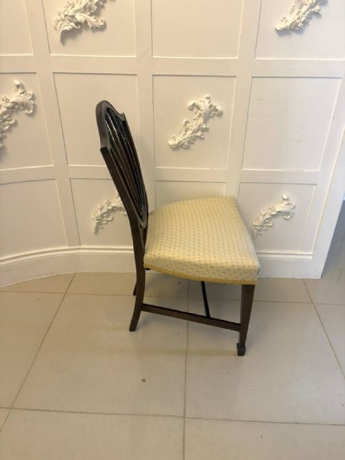ANTIQUE ENGLISH EDWARDIAN MAPLE CO MAHOGANY SHIELD BACK DINING CHAIRS SET OF 10 - ADDITIONAL PHOTO 14