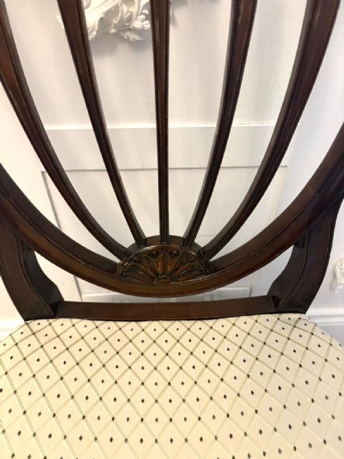 ANTIQUE ENGLISH EDWARDIAN MAPLE CO MAHOGANY SHIELD BACK DINING CHAIRS SET OF 10 - ADDITIONAL PHOTO 18