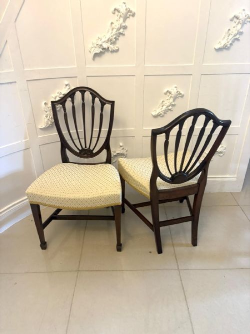 ANTIQUE ENGLISH EDWARDIAN MAPLE CO MAHOGANY SHIELD BACK DINING CHAIRS SET OF 10 - ADDITIONAL PHOTO 21