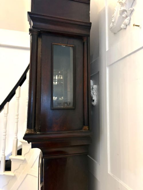 ANTIQUE GEORGE II MAHOGANY 8 DAY STRIKE SILENT LONGCASE CLOCK HENRY WEEDON LONDON - ADDITIONAL PHOTO 9