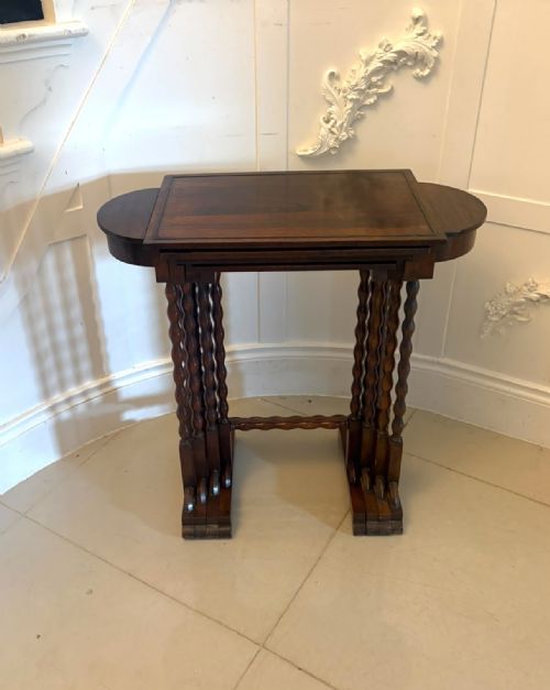 ANTIQUE REGENCY ROSEWOOD QUARTETTO NEST OF FOUR TABLES WITH INTEGRATED CHESS TABLE - ADDITIONAL PHOTO 16