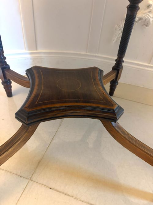 ANTIQUE VICTORIAN ROSEWOOD MARQUETRY INLAID OCTAGONAL CENTRE TABLE - ADDITIONAL PHOTO 6