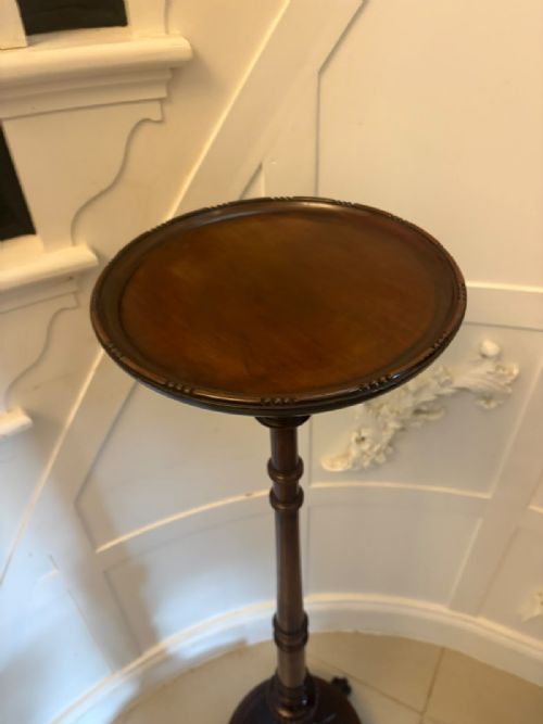 ANTIQUE VICTORIAN QUALITY CARVED MAHOGANY TORCHERE PLANT STAND PEDESTAL COLUMN - ADDITIONAL PHOTO 4