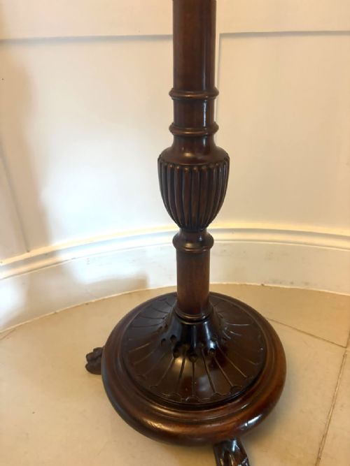 ANTIQUE VICTORIAN QUALITY CARVED MAHOGANY TORCHERE PLANT STAND PEDESTAL COLUMN - ADDITIONAL PHOTO 5