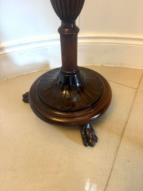 ANTIQUE VICTORIAN QUALITY CARVED MAHOGANY TORCHERE PLANT STAND PEDESTAL COLUMN - ADDITIONAL PHOTO 6