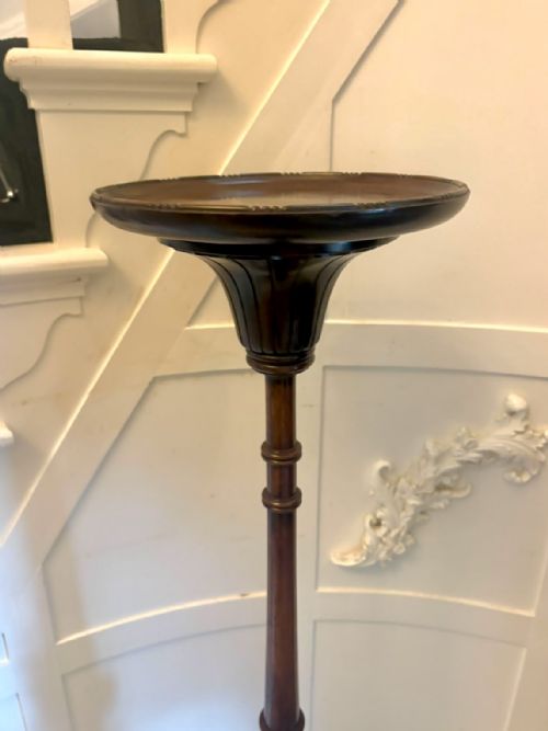 ANTIQUE VICTORIAN QUALITY CARVED MAHOGANY TORCHERE PLANT STAND PEDESTAL COLUMN - ADDITIONAL PHOTO 9
