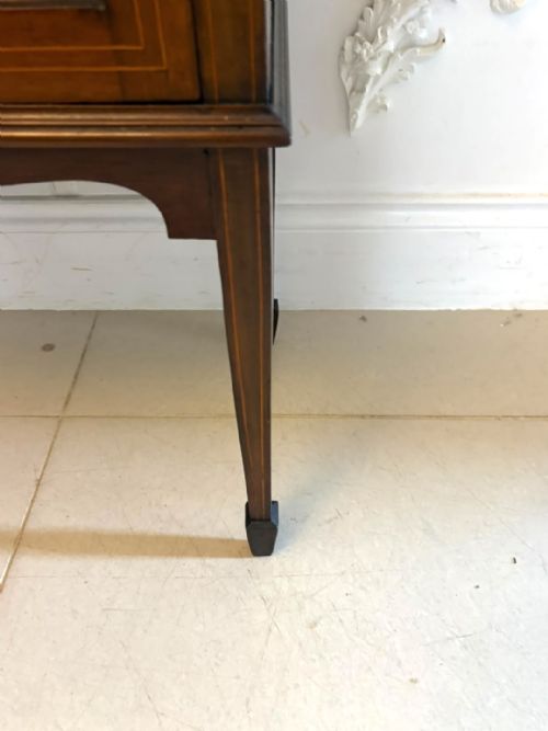 ANTIQUE EDWARDIAN INLAID MAHOGANY DISPLAY CABINET BOOKCASE GLAZED CABINET - ADDITIONAL PHOTO 2