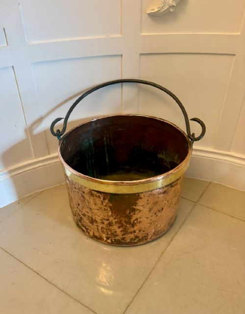 ANTIQUE GEORGIAN COPPER LOG BIN COAL BUCKET FIRESIDE BUCKET PLANTER