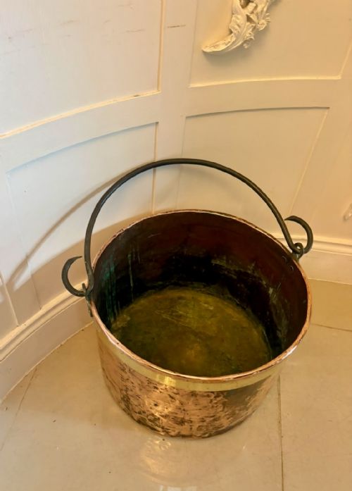 ANTIQUE GEORGIAN COPPER LOG BIN COAL BUCKET FIRESIDE BUCKET PLANTER - ADDITIONAL PHOTO 6