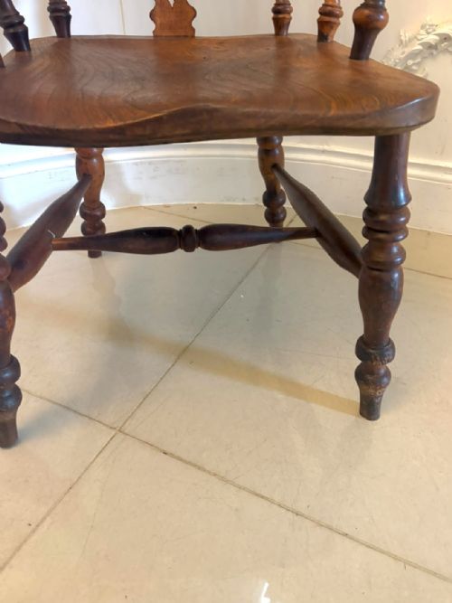 ANTIQUE YEW WOOD WINDSOR ARMCHAIR ENGLISH COUNTRY HOUSE CHAIR HOOP BACK WINDSOR - ADDITIONAL PHOTO 7