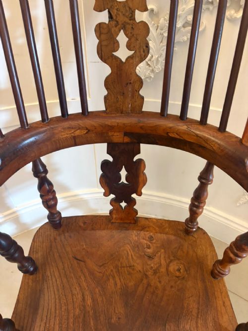 ANTIQUE YEW WOOD WINDSOR ARMCHAIR ENGLISH COUNTRY HOUSE CHAIR HOOP BACK WINDSOR - ADDITIONAL PHOTO 11