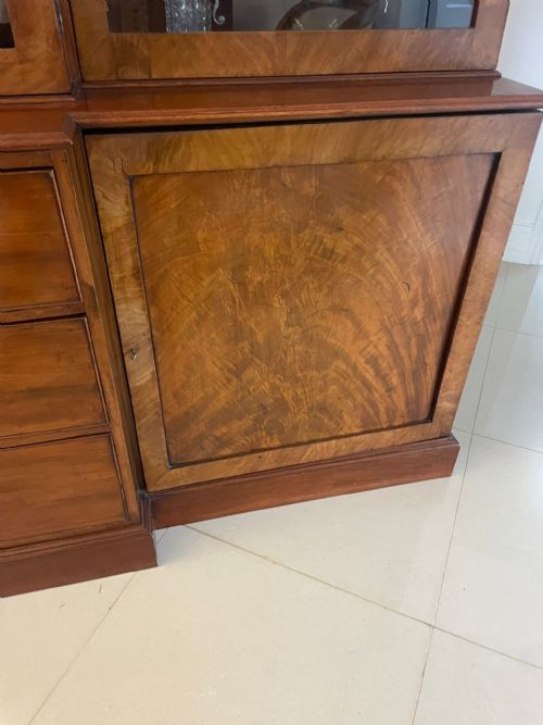 LARGE ANTIQUE GEORGE III QUALITY MAHOGANY BREAKFRONT BOOKCASE 238 X 286 X 62 CM - ADDITIONAL PHOTO 2