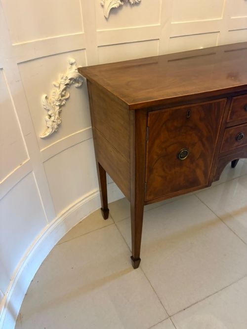 ANTIQUE EDWARDIAN FLAME MAHOGANY BOW FRONT SIDEBOARD BUFFET CABINET - ADDITIONAL PHOTO 9