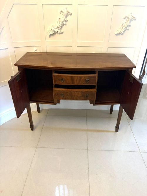 ANTIQUE EDWARDIAN FLAME MAHOGANY BOW FRONT SIDEBOARD BUFFET CABINET - ADDITIONAL PHOTO 10