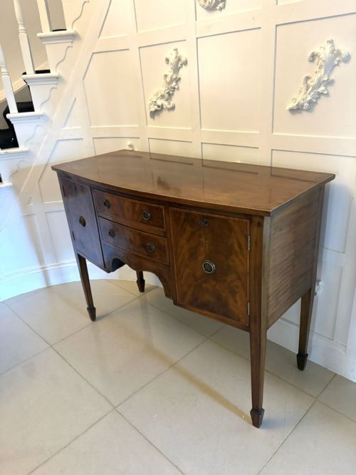 ANTIQUE EDWARDIAN FLAME MAHOGANY BOW FRONT SIDEBOARD BUFFET CABINET - ADDITIONAL PHOTO 13