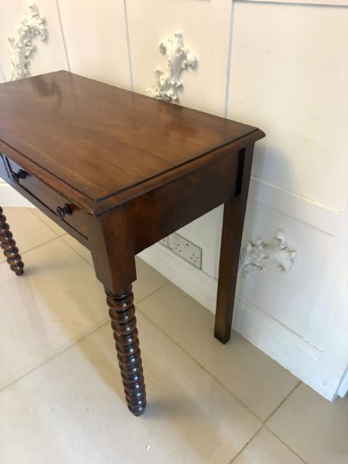 ANTIQUE GEORGIAN MAHOGANY SIDE TABLE WITH BARLEY TWIST LEGS - ADDITIONAL PHOTO 3