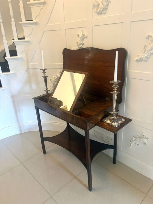 ANTIQUE GEORGIAN MAHOGANY DRESSING TABLE VANITY TABLE - ADDITIONAL PHOTO 6
