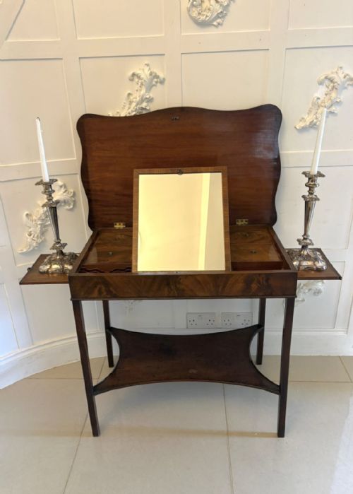 ANTIQUE GEORGIAN MAHOGANY DRESSING TABLE VANITY TABLE - ADDITIONAL PHOTO 8