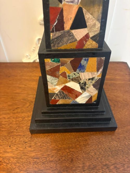 ANTIQUE PAIR ITALIAN ART DECO SPECIMEN MARBLE PIETRA DURA DECORATIVE OBJECTS - ADDITIONAL PHOTO 9