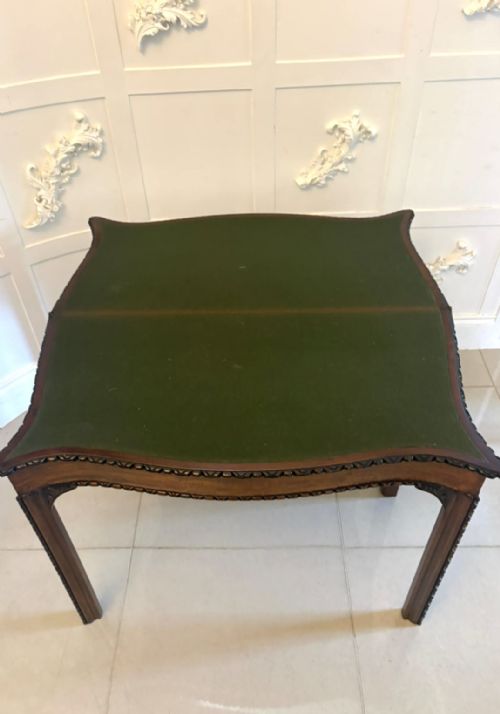 ANTIQUE GEORGIAN CHIPPENDALE MAHOGANY SERPENTINE CONSOLE CARD TABLE - ADDITIONAL PHOTO 10