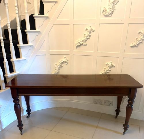 ANTIQUE VICTORIAN FIGURED MAHOGANY HALL CONSOLE TABLE - ADDITIONAL PHOTO 4