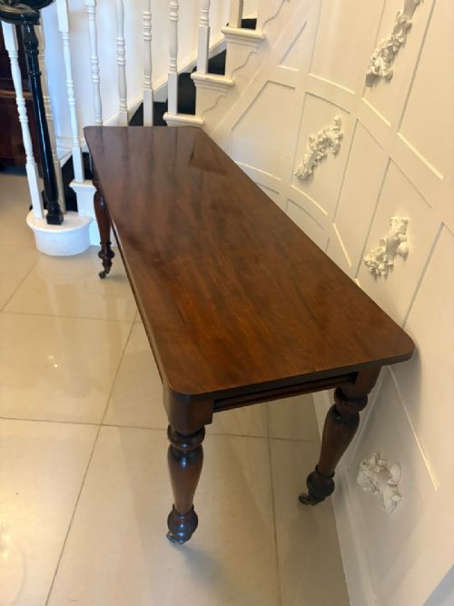 ANTIQUE VICTORIAN FIGURED MAHOGANY HALL CONSOLE TABLE - ADDITIONAL PHOTO 5