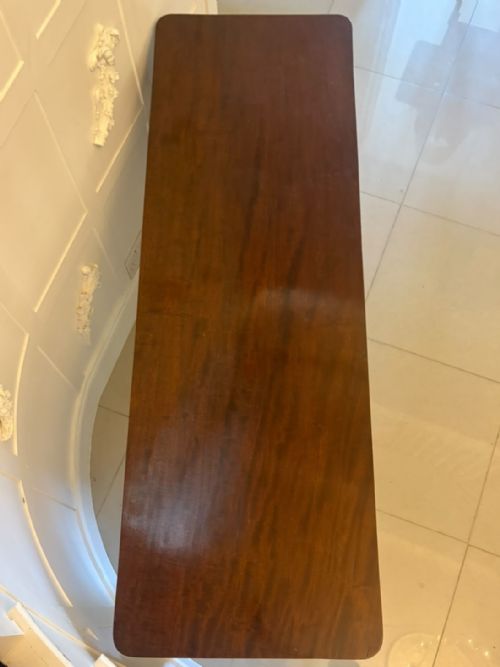 ANTIQUE VICTORIAN FIGURED MAHOGANY HALL CONSOLE TABLE - ADDITIONAL PHOTO 7