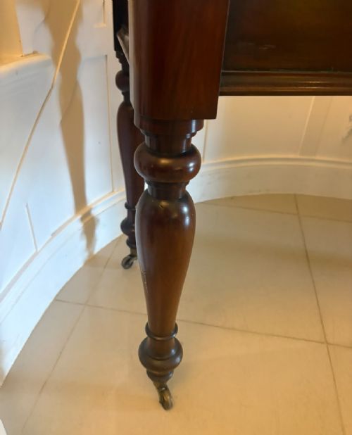 ANTIQUE VICTORIAN FIGURED MAHOGANY HALL CONSOLE TABLE - ADDITIONAL PHOTO 8