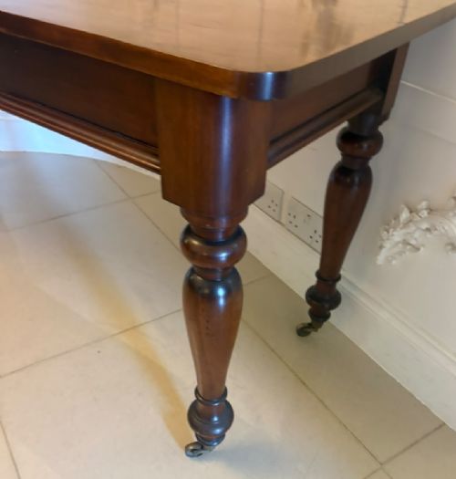 ANTIQUE VICTORIAN FIGURED MAHOGANY HALL CONSOLE TABLE - ADDITIONAL PHOTO 9