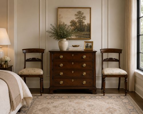 ANTIQUE ENGLISH REGENCY PAIR ROSEWOOD SIDE CHAIRS - ADDITIONAL PHOTO 1