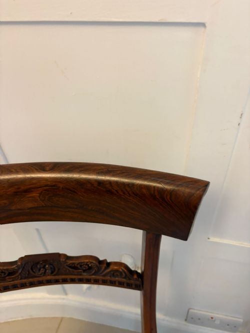 ANTIQUE ENGLISH REGENCY PAIR ROSEWOOD SIDE CHAIRS - ADDITIONAL PHOTO 3