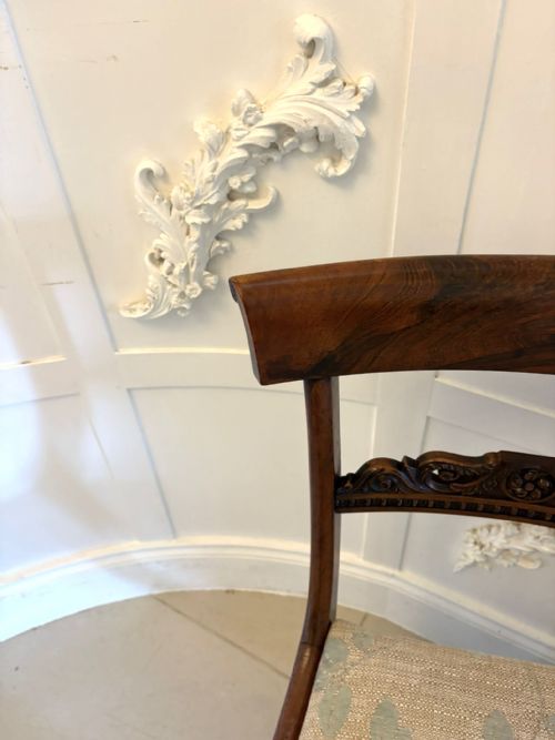 ANTIQUE ENGLISH REGENCY PAIR ROSEWOOD SIDE CHAIRS - ADDITIONAL PHOTO 5