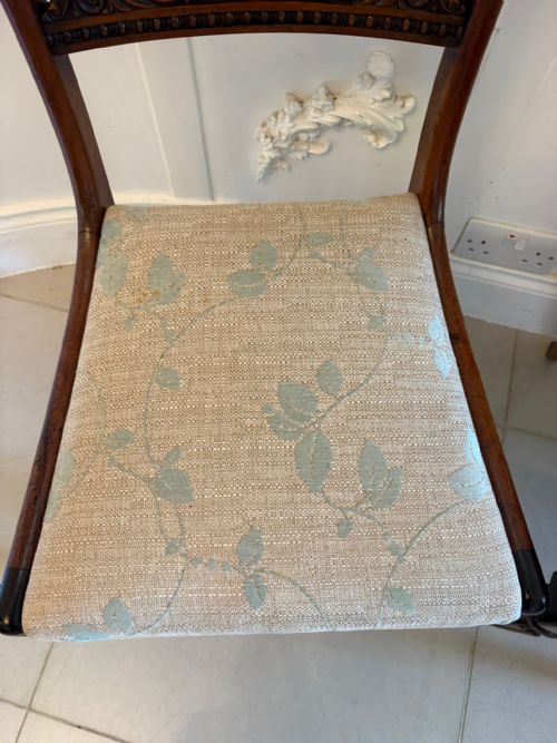 ANTIQUE ENGLISH REGENCY PAIR ROSEWOOD SIDE CHAIRS - ADDITIONAL PHOTO 12