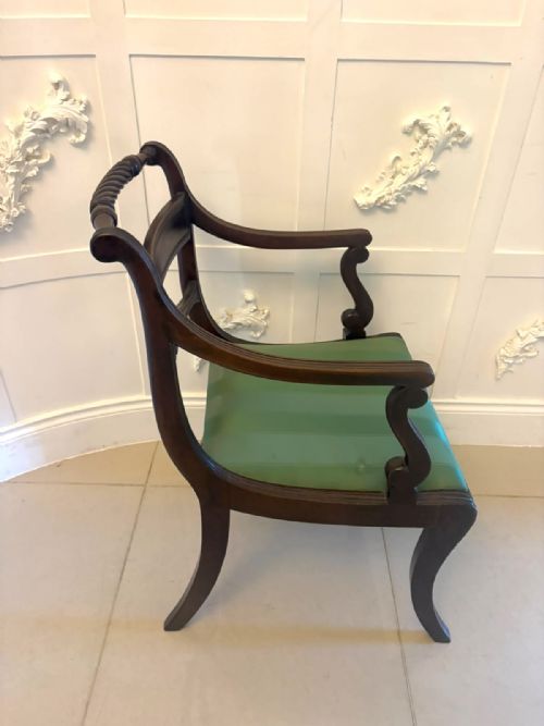 ANTIQUE REGENCY MAHOGANY DESK CHAIR - ADDITIONAL PHOTO 3